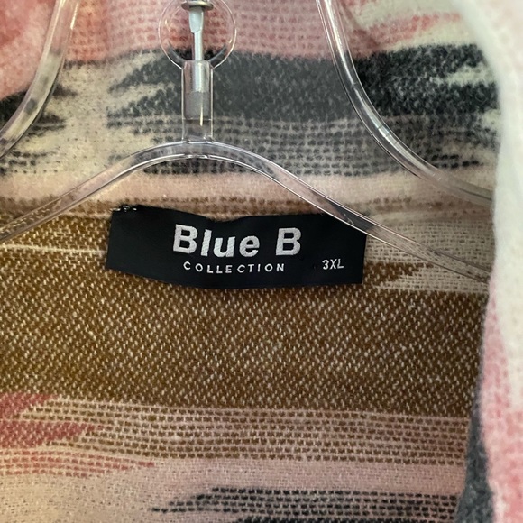 Blue B Collection Aztec Tribal Print Shirt Jacket Shaket. 3X Runs small - Picture 4 of 5